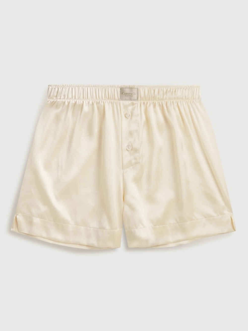 COMME SI La Boxer Classica Silk Shorts Cream Womens XS